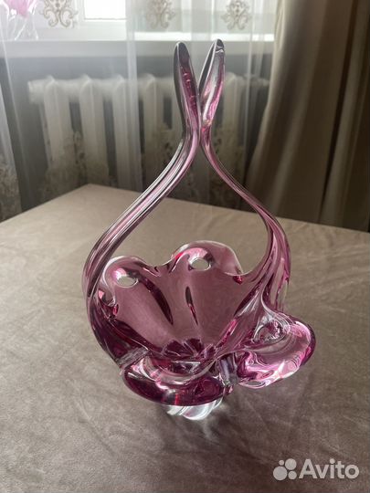 Ваза цветное стекло чехословакия