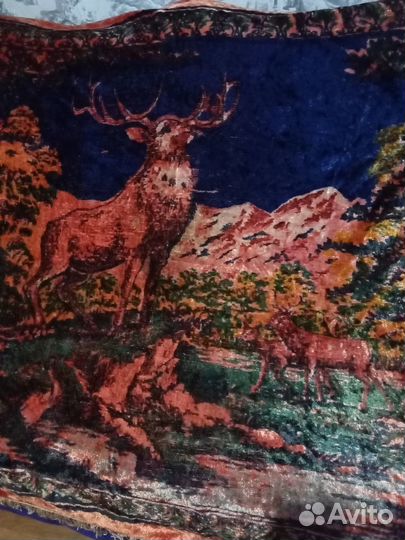 Плюшевый ковёр СССР олени