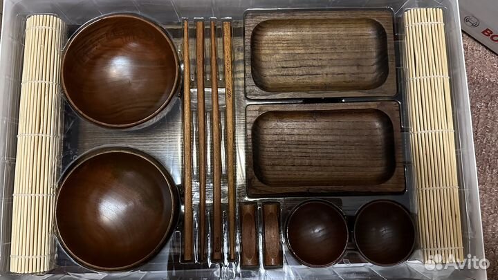 Набор для роллов, суши деревянный