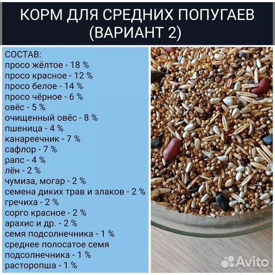 Корм для попугаев