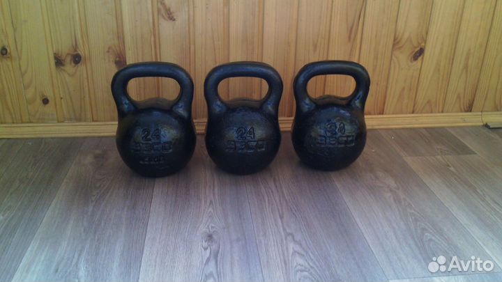 Гири 24кг и блины 5кг и 2,5кг