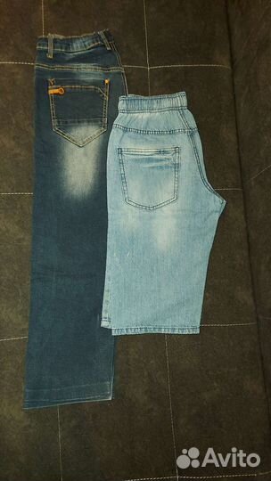 Вещи для мальчика: джинсы, шорты, кофты р.152-164