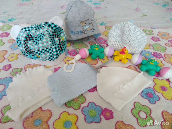 Детские шапочки летние от 0-3 мес