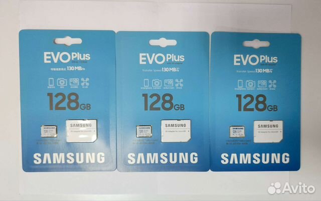 Карта памяти MicroSD Samsung Evo Plus 128 Gb