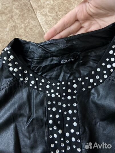 Кожаный пиджак женский