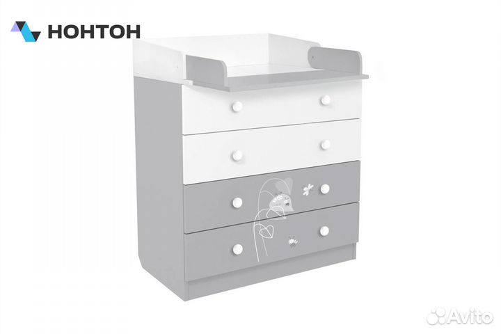 Комод French 1580 amis белый / серый