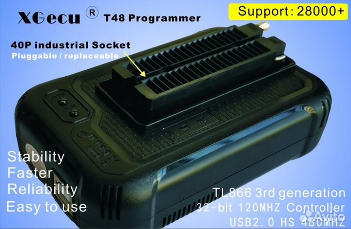 Программаторы MiniPro T48 RT809H адаптеры