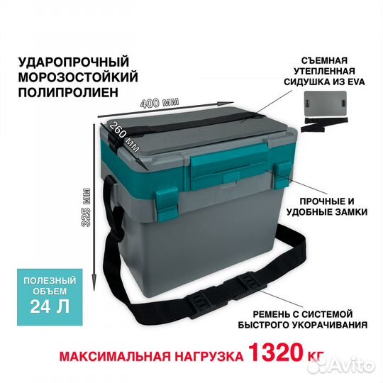 Ящик Петрова для зимней рыбалки (2-х секционный)