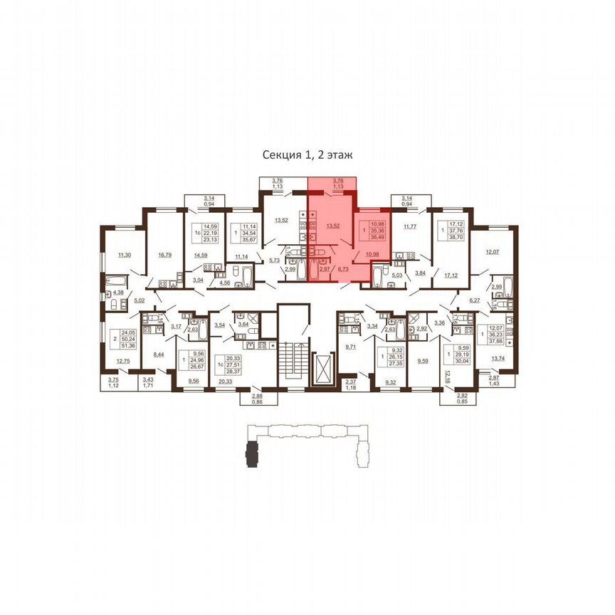 1-к. квартира, 36,5 м², 4/6 эт.