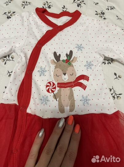 Хлопковый комбинезон новогодний