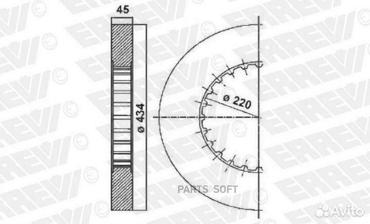 Errevi 713677 ER713677 диск торм передний 434/220x