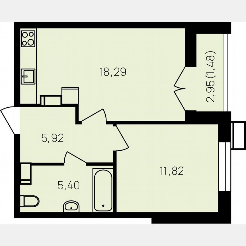 1-к. квартира, 44,7 м², 5/19 эт.