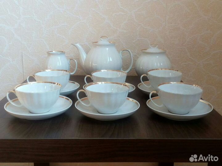 Сервиз чайный дулёво «золотая лента»