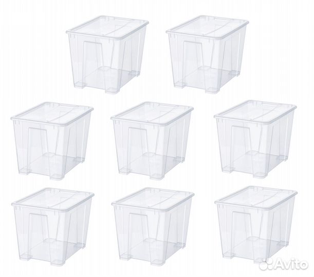 Контейнеры с крышкой икеа самла (новые), 22л 8 шт