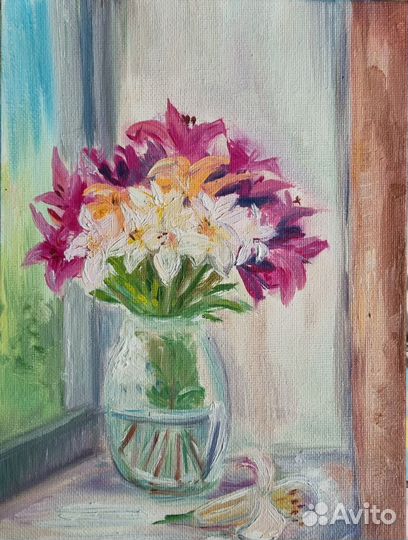 Картина маслом на холсте цветы