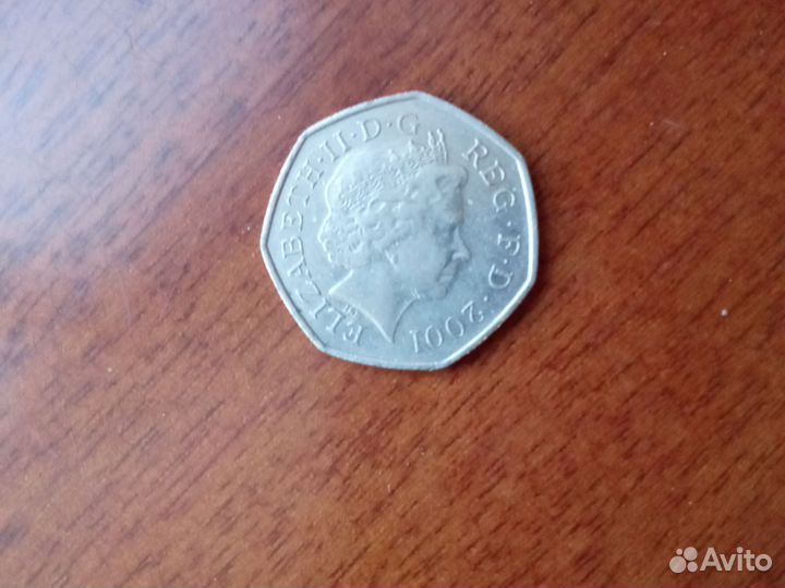 Монета 2001 года, 50 пенсов, Великобритания