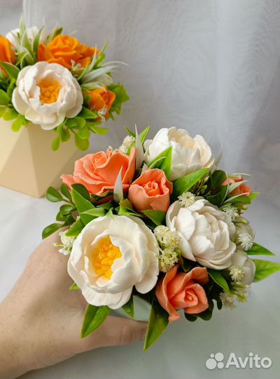 Букет из мыла ручкой работы