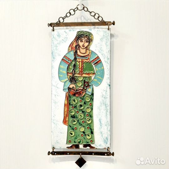 Панно на массивной меди СССР горячие эмали