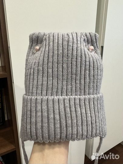 Шапка утепленная для девочки 2 года