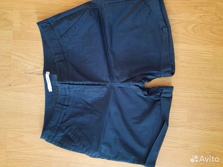 Шорты женские хлопок размер 44-46 синие и бежевые