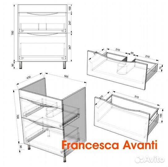 Тумба с раковиной Венеция Даниэль 60