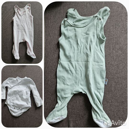 Боди + 2 полукомбинезона 56