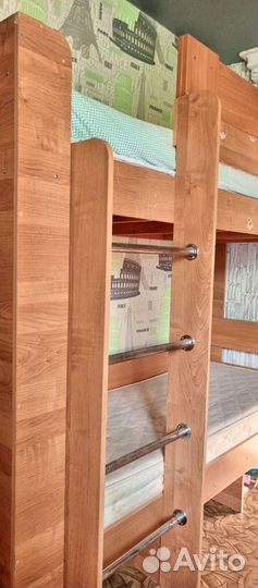 Кровать двухъярусная, шкаф, 2 матраса