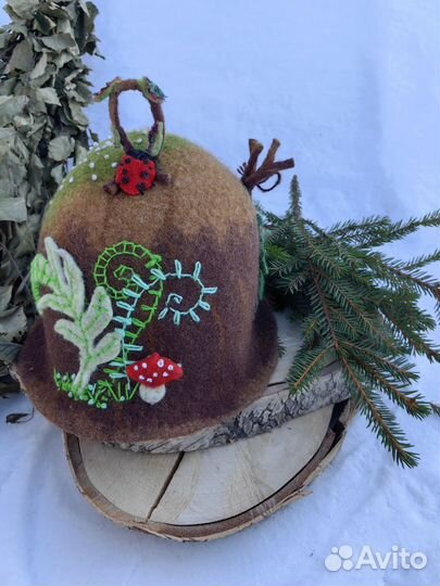 Шапка для бани валяная 100% шерсть