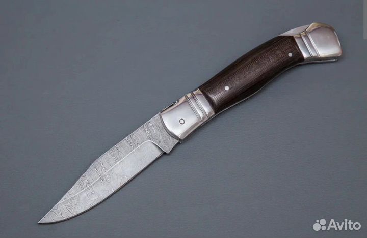 Складной нож Каюр с клинком из дамасской стали