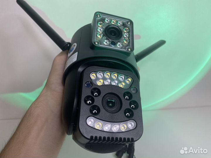 Камера видеонаблюдения с симкартой 4g 2 объектива