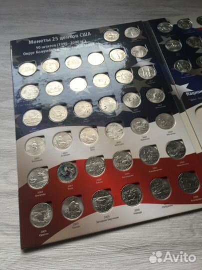 Набор 56 монет Штаты США - квотеры / 25 центов