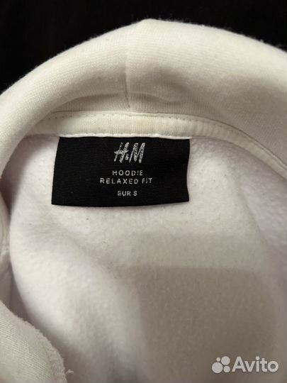 Белое мужское худи H&M