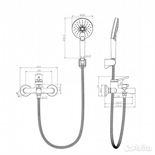 Смеситель Lemark Minima LM3814C для ванны