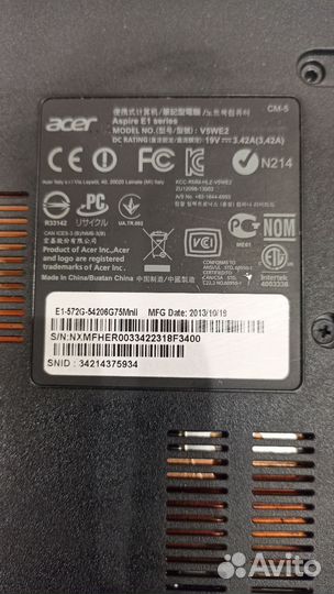 Acer aspire E1 series v5we2