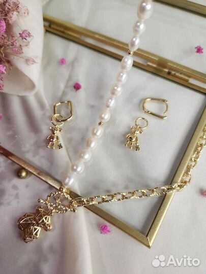 Украшения из натуральных камней жемчуга бисера