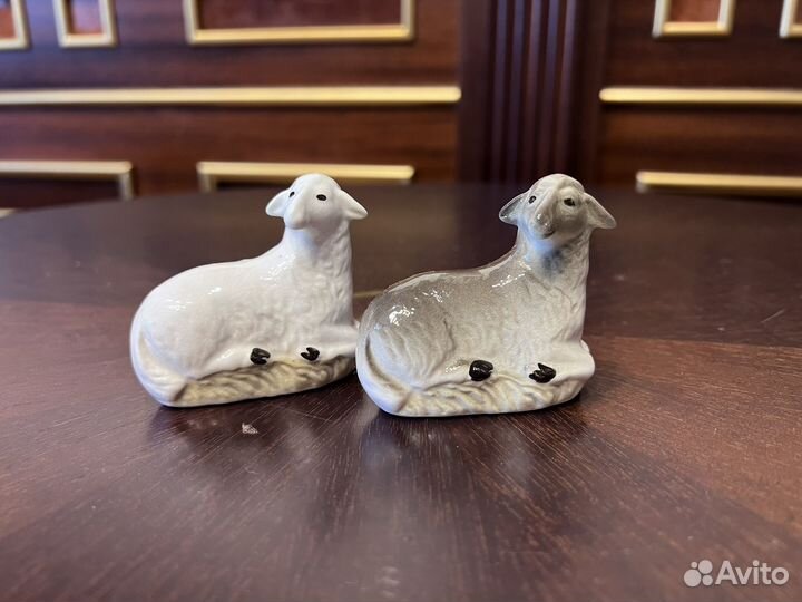 Фарфоровая статуэтка Овечка, Барашек лфз