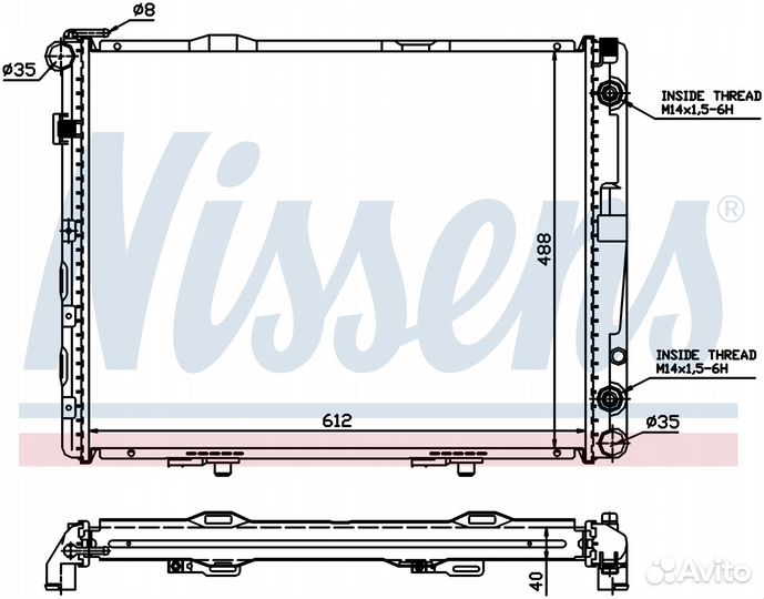 Радиатор охлаждения двс mercedes-benz 400-series W