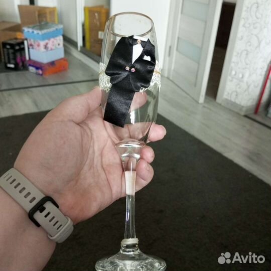 Свадебные бокалы ручной работы