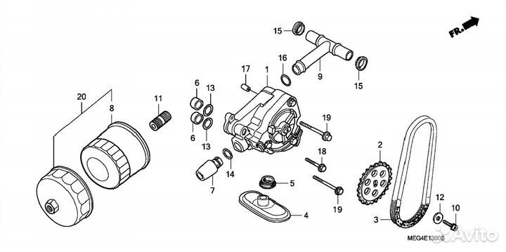 Сетичко масляного насоса Honda vt 750 shadow