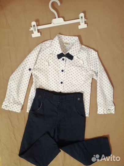 Костюм рубашка и брюки бабочка, подтяжки110