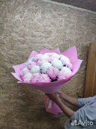 Букет корзина цветы 501шт розы хризантема