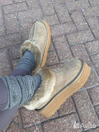 Женские угги UGG замша с мехом