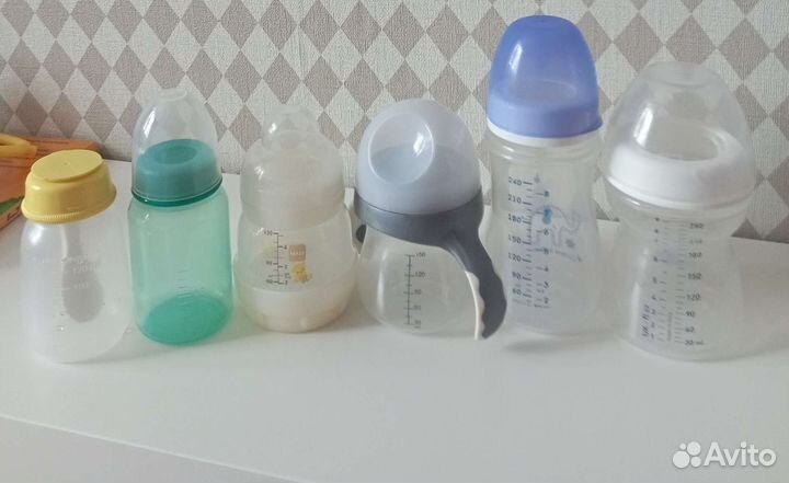 Бутылочки для кормления, молокоотсос, вкладыши
