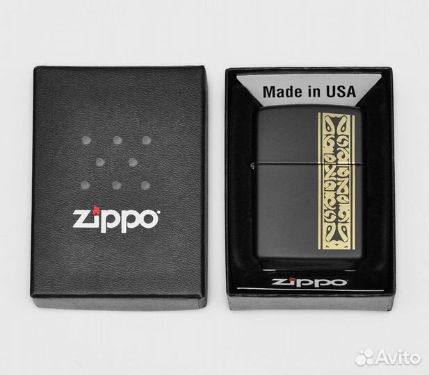 Зажигалка Zippo 218 Black/Brass Оригинал Новая
