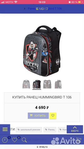 Школьный рюкзак hummingbird T 106