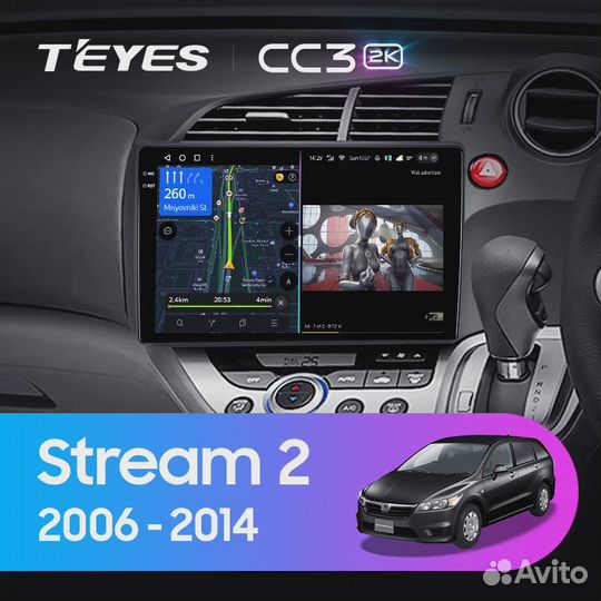 Штатная магнитола Teyes CC3L Honda Stream 2