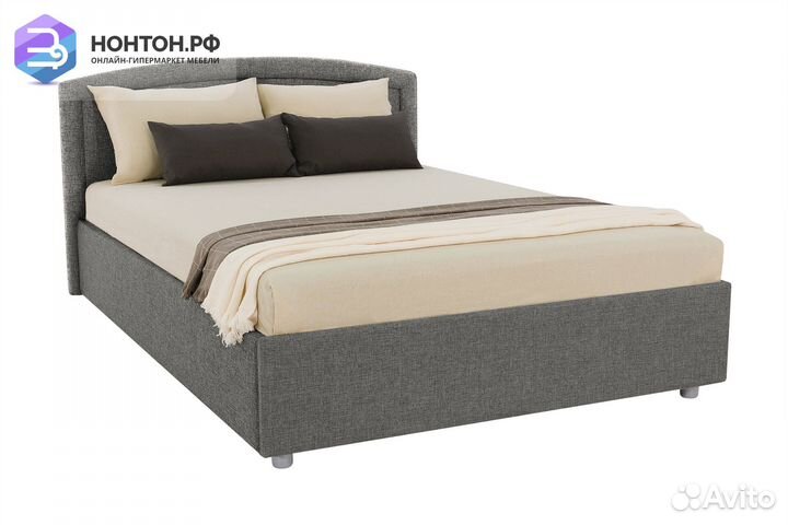 Тахта с овальной спинкой жаккард темно-серый