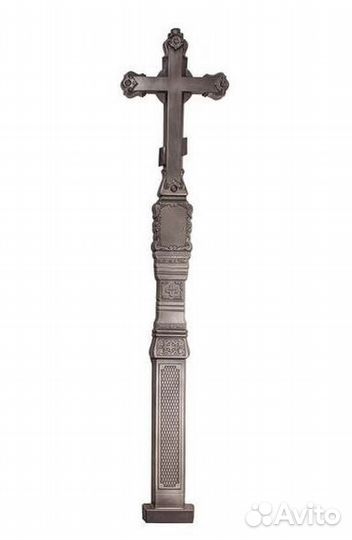 Крест надгробный литой с цветником