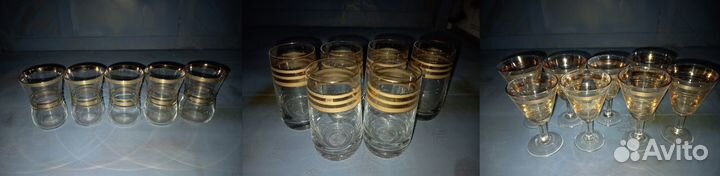 Стопки-рюмки из чешского стекла времен СССР