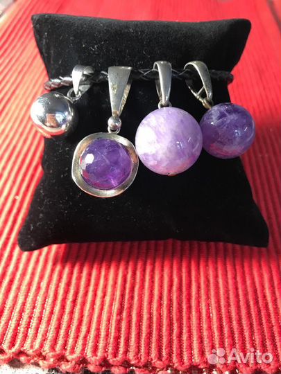 Кулон кольца серебро СССР аметист чароит